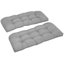 Cojín para Banco de 2 Plazas para Interior y Exterior con 8 Puntadas para Sillas Sofás 110x48x8 cm Gris - Ogal.Es