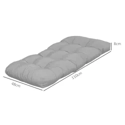 Cojín para Banco de 2 Plazas para Interior y Exterior con 8 Puntadas para Sillas Sofás 110x48x8 cm Gris - Ogal.Es
