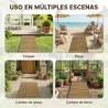 Camino de Jardín de Madera 120x38 cm Pasarela Recta Enrollable para Exteriores Resistente a la Intemperie Carbon... - Ogal.Es