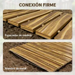 Camino de Jardín de Madera 120x38 cm Pasarela Recta Enrollable para Exteriores Resistente a la Intemperie Carbon... - Ogal.Es