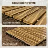 Camino de Jardín de Madera 120x38 cm Pasarela Recta Enrollable para Exteriores Resistente a la Intemperie Carbon... - Ogal.Es