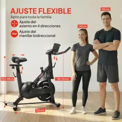 Bicicleta Estática en Casa con Resistencia Magnética Regulable Pantalla LCD Asiento y Manillar Ajustables Ruedas... - Ogal.Es