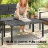 Conjunto de Muebles de Jardín para 4 Personas con Sofá de 2 Plazas 2 Sillones Mesa de Centro Negro - Ogal.Es