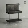 Banco de Trabajo Carga 272 kg 110x60x150 cm con Tableros Perforados Metálicos Toma de Corriente Luces LED Cajone... - Ogal.Es