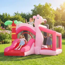 Castillo Hinchable para Niños con Soplador Tobogán Cama Elástica Piscina de Pelotas Canasta de Baloncesto 255x23... - Ogal.Es