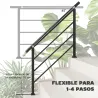 Barandilla de Escalera 131 cm Pasamanos para Escalera con Kit de Instalación Ángulo Ajustable para 1-4 Escalones... - Ogal.Es