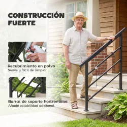 Barandilla de Escalera 131 cm Pasamanos para Escalera con Kit de Instalación Ángulo Ajustable para 1-4 Escalones... - Ogal.Es
