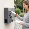 Buzón Exterior de Acero Inoxidable 13 L Buzón de Pared Correo con Cerradura y 2 Llaves Soporte Periódicos Gris O... - Ogal.Es