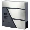 Buzón Exterior de Acero Inoxidable 13 L Buzón de Pared Correo con Cerradura y 2 Llaves Soporte Periódicos Gris O... - Ogal.Es