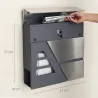 Buzón Exterior de Acero Inoxidable 13 L Buzón de Pared Correo con Cerradura y 2 Llaves Soporte Periódicos Gris O... - Ogal.Es