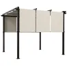 Cenador para Exterior 3x3 m con Techo Deslizante Marco de Acero Impermeable y Anti-UV para Terraza Patio Beige - Ogal.Es