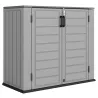Cobertizo de Jardín de HDPE 940L con Tapa Abatible 2 Puertas Cerradura Cobertizo de Jardín 142x67x119 cm Gris Claro - Ogal.Es