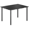 Mesa de Comedor de Jardín para 6 Personas con Superficie de HDPE Estructura Metálica para Patio 120x90x74 cm Negro - Ogal.Es