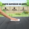Mesa de Comedor de Jardín para 6 Personas con Superficie de HDPE Estructura Metálica para Patio 120x90x74 cm Negro - Ogal.Es