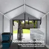 Carpa de Jardín Exterior para Herramientas con Marco de Acero Galvanizado Puerta Enrollable Gris - Ogal.Es