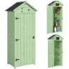 Armario de Jardín de Madera Armario de Almacenamiento Cobertizo de Jardín con Estantes 77x54,2x179 cm Verde - Ogal.Es
