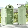 Armario de Jardín de Madera Armario de Almacenamiento Cobertizo de Jardín con Estantes 77x54,2x179 cm Verde - Ogal.Es