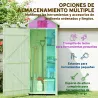 Armario de Jardín de Madera Armario de Almacenamiento Cobertizo de Jardín con Estantes 77x54,2x179 cm Verde - Ogal.Es