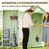 Armario de Jardín de Madera Armario de Almacenamiento Cobertizo de Jardín con Estantes 77x54,2x179 cm Verde - Ogal.Es