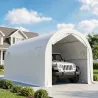 Garaje Exterior para Coche 3x6 m Impermeable con Tejido PE Resistente Marco de Metal Galvanizado UPF 30+ Blanco - Ogal.Es