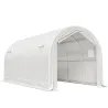 Garaje Exterior para Coche 3x6 m Impermeable con Tejido PE Resistente Marco de Metal Galvanizado UPF 30+ Blanco - Ogal.Es