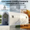 Garaje Exterior para Coche 3x6 m Impermeable con Tejido PE Resistente Marco de Metal Galvanizado UPF 30+ Blanco - Ogal.Es
