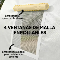 Garaje Exterior para Coche 3x6 m Impermeable con Tejido PE Resistente Marco de Metal Galvanizado UPF 30+ Blanco - Ogal.Es
