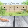 Conjunto de Mesa y Sillas Jardín con Mesa de Efecto Madera y 6 Sillas con Asiento Transpirable para Terraza Pati... - Ogal.Es