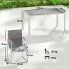 Conjunto de Mesa y Sillas Jardín con Mesa de Vidrio Templado y 6 Sillas Transpirables para Terraza Patio Blanco ... - Ogal.Es