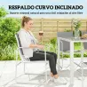 Conjunto de Mesa y Sillas Jardín con Mesa de Vidrio Templado y 6 Sillas Transpirables para Terraza Patio Blanco ... - Ogal.Es