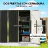 Cobertizo de Jardín Exterior Metálico 1,37 m² 163x89x163 cm con Techo Inclinado, Puertas con Pestillo y Guantes ... - Ogal.Es