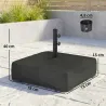 Base para Sombrilla con Funda Bolsas de Arena Pie para Sombrilla Postes Ø48 mm Rellenable Arena 80kg Arena Húmed... - Ogal.Es