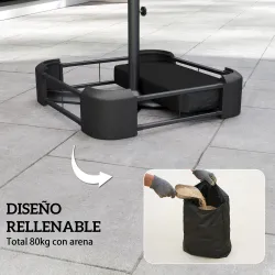 Base para Sombrilla con Funda Bolsas de Arena Pie para Sombrilla Postes Ø48 mm Rellenable Arena 80kg Arena Húmed... - Ogal.Es