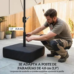 Base para Sombrilla con Funda Bolsas de Arena Pie para Sombrilla Postes Ø48 mm Rellenable Arena 80kg Arena Húmed... - Ogal.Es