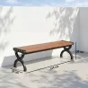 Banco de Jardín Exterior de 2 Plazas Banco Exterior con Estructura Metálica y Asiento Listonado 124x39x39 cm Marrón - Ogal.Es