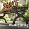 Banco de Jardín Exterior de 2 Plazas Banco Exterior con Estructura Metálica y Asiento Listonado 124x39x39 cm Marrón - Ogal.Es