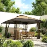 Carpa Plegable 4x4 m Pop-up con Doble Techo 4 Laterales de Malla Altura Ajustable Bolsa Transporte UPF30+ Caqui - Ogal.Es