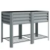 Huerto Urbano Elevado con Estante Inferior Mesa de Cultivo de Metal Galvanizado con Forro 120x55x80 cm Gris Plat... - Ogal.Es
