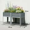Huerto Urbano Elevado con Estante Inferior Mesa de Cultivo de Metal Galvanizado con Forro 120x55x80 cm Gris Plat... - Ogal.Es