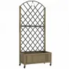 Jardinera de Madera con Enrejado Metálico y Ruedas para Plantas Trepadoras Macetero Elevado 72x36x168 cm Carboni... - Ogal.Es