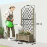 Jardinera de Madera con Enrejado Metálico y Ruedas para Plantas Trepadoras Macetero Elevado 72x36x168 cm Carboni... - Ogal.Es