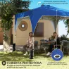 Carpa Plegable Pop-up 3x3 m con Bloqueo Central Altura Ajustable Bolsa Transporte con Ruedas y Sacos de Arena Azul - Ogal.Es