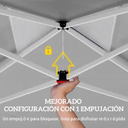 Carpa Plegable Pop-up 3x3 m con Bloqueo Central Altura Ajustable Bolsa Transporte con Ruedas y Sacos de Arena Azul - Ogal.Es