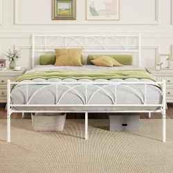 Estructura de Cama 160x200 cm con Cabecero Soporte de Listones de Acero Almacenamiento Bajo la Cama - Ogal.Es