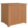Arcón Exterior de Madera 130L Baúl Almacenaje Exterior con Forro Tapa con Bisagras y Correa 63x51x58,5 cm Marrón - Ogal.Es