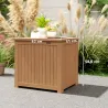 Arcón Exterior de Madera 130L Baúl Almacenaje Exterior con Forro Tapa con Bisagras y Correa 63x51x58,5 cm Marrón - Ogal.Es