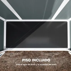 Cobertizo de Jardín Exterior de Plástico 0,81 m² 134x68,5x170 cm con Suelo 2 Estantes Plegables Puertas con Pest... - Ogal.Es