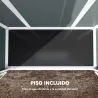 Cobertizo de Jardín Exterior de Plástico 0,81 m² 134x68,5x170 cm con Suelo 2 Estantes Plegables Puertas con Pest... - Ogal.Es