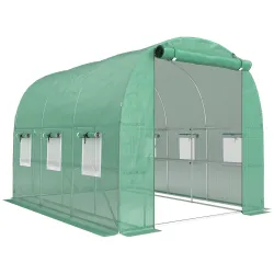 Invernadero de Exterior 2,8x2x1,9 m con Estantes Invernadero de Túnel con Puerta Enrollable 6 Ventanas de Malla ... - Ogal.Es