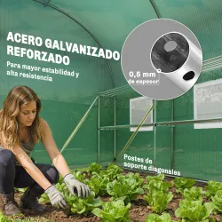 Invernadero de Exterior 2,8x2x1,9 m con Estantes Invernadero de Túnel con Puerta Enrollable 6 Ventanas de Malla ... - Ogal.Es